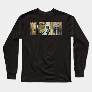 The Art of Trams - Impressionism Style #001 - Mugs For Transit Lovers Long Sleeve T-Shirt